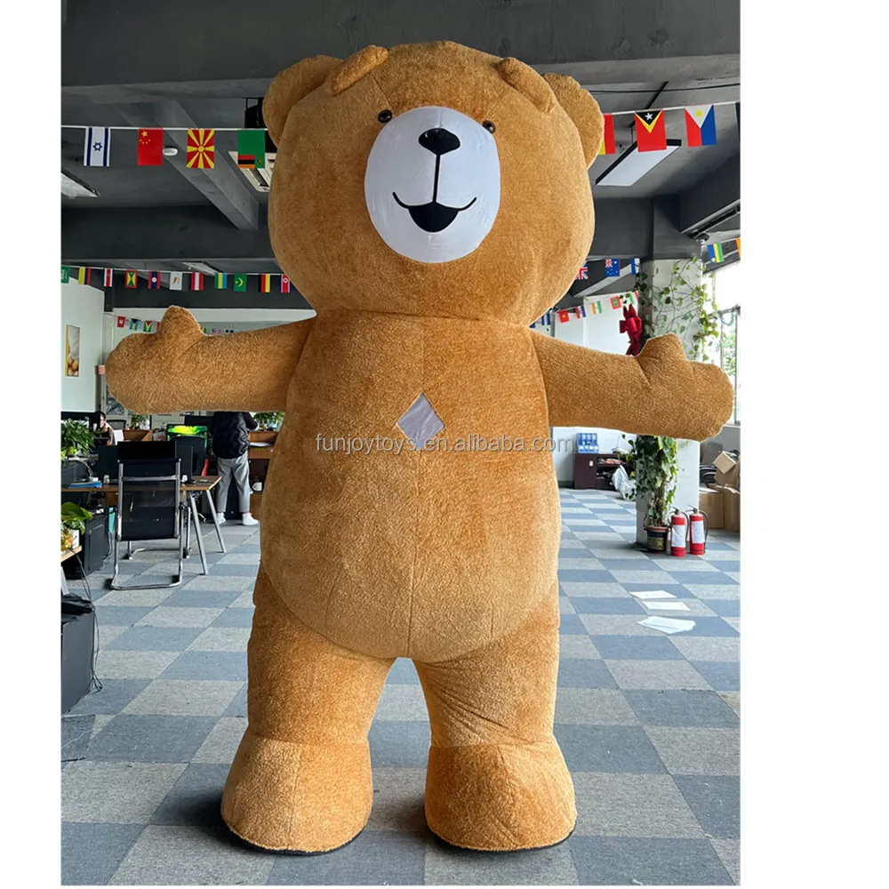 2m 2.6m 3m Inflatable Cosplay Bear Costume Teddy Suit Plush Teddy Bear Inflatable Costume for Party