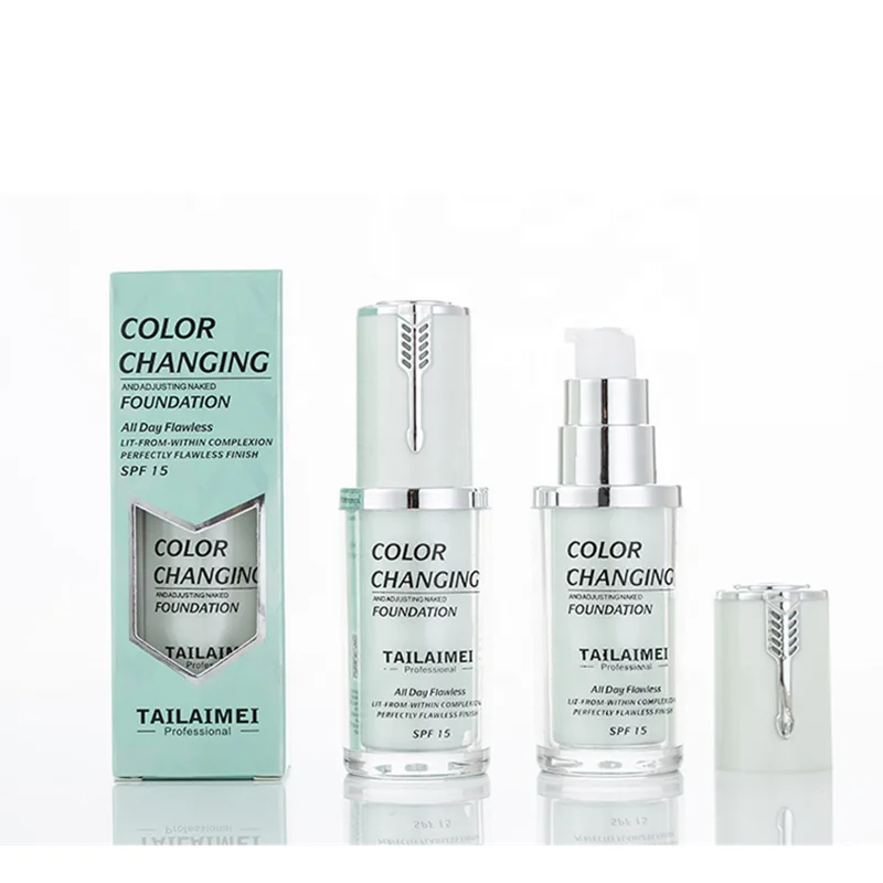 
TLM 30ML Magic Color Changing Liquid Foundation Makeup Base Nude Face Cover Concealer Long Lasting Makeup Skin Tone Foundation 