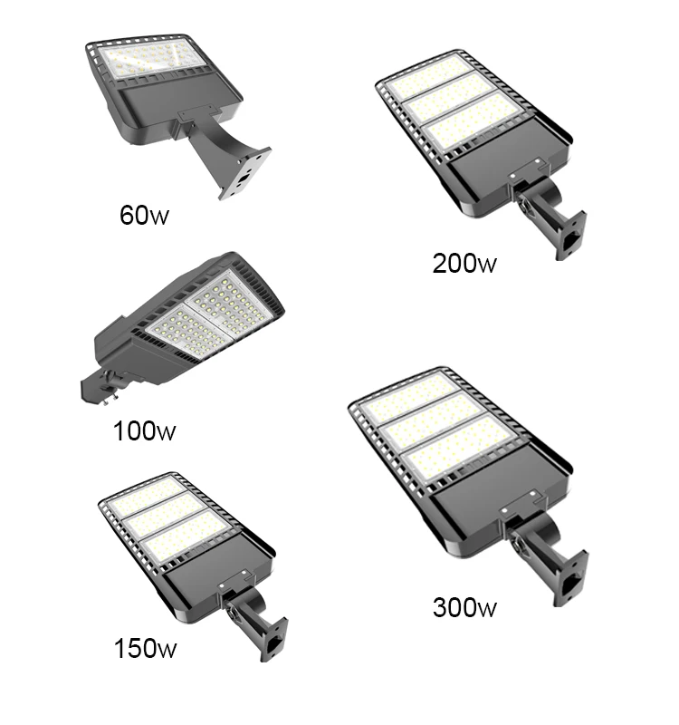 Main road stadium outdoor public parking lighting fixtures ip66 waterproof 60w 90 watt 98w 100w 250w shoe box led street light
