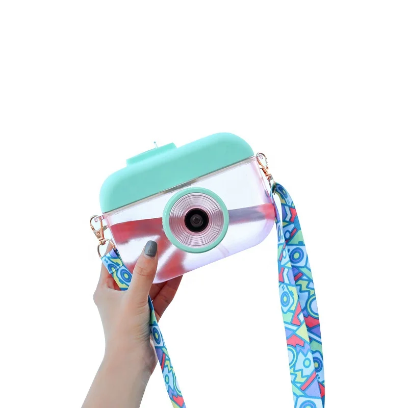 High appearance level plastic mug INS creative web celebrity camera mug with cute girl student cup with straw