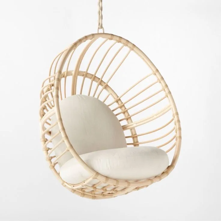 Piraya Real Cane Hanging Basket Chair for Backyard Deck Garden Indoor