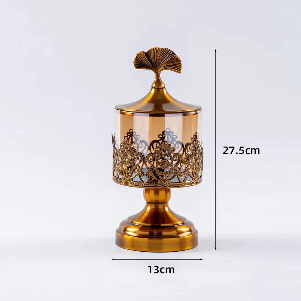European-Style Crystal Glass Snack Jar Light Luxury High-Legged Storage Tray Candy Holder for Home Decor Coffee Table Ornament