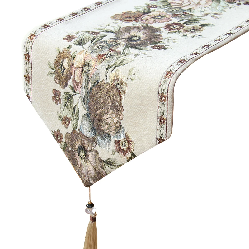 Fashion Style Chenille Light Luxury Modern Custom Table Runner For Table