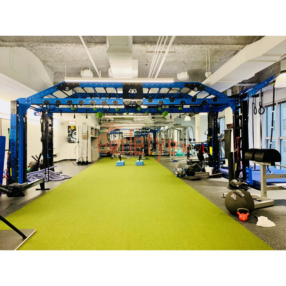 Berletyex commercial parkour ninja warrior course set peg board maze climbing warped wall fitness