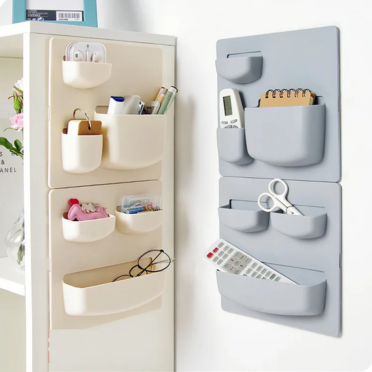Minimum order of 5 pieces punch-free household self-adhesive storage shelf 4-tier kitchen plastic storage rack