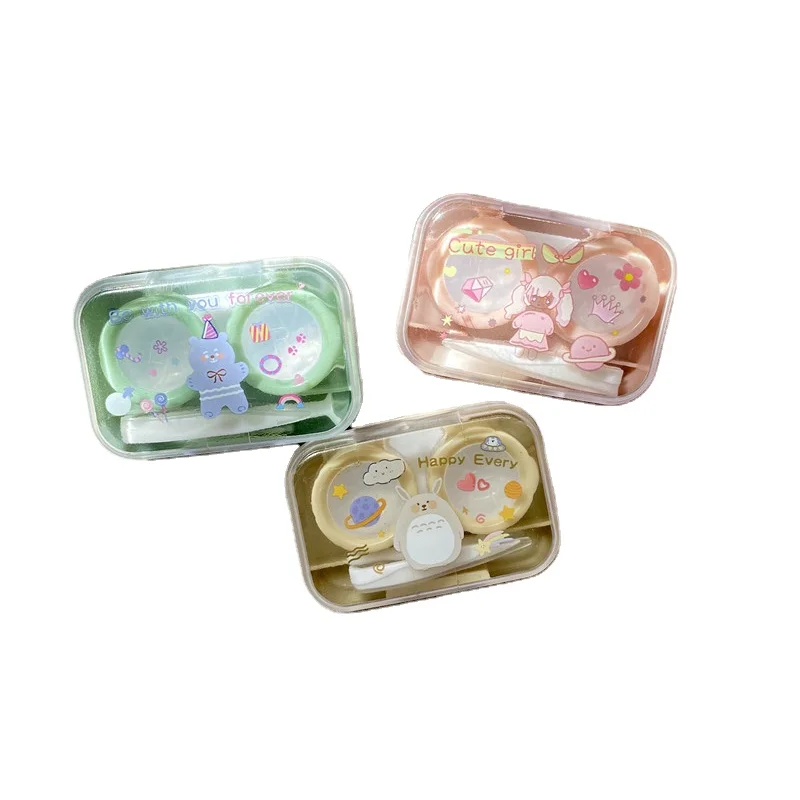Colorful Contact Lens Container Holder, Outdoor Portable Mini Contact Lens Soak Storage Kit for Travel & Home