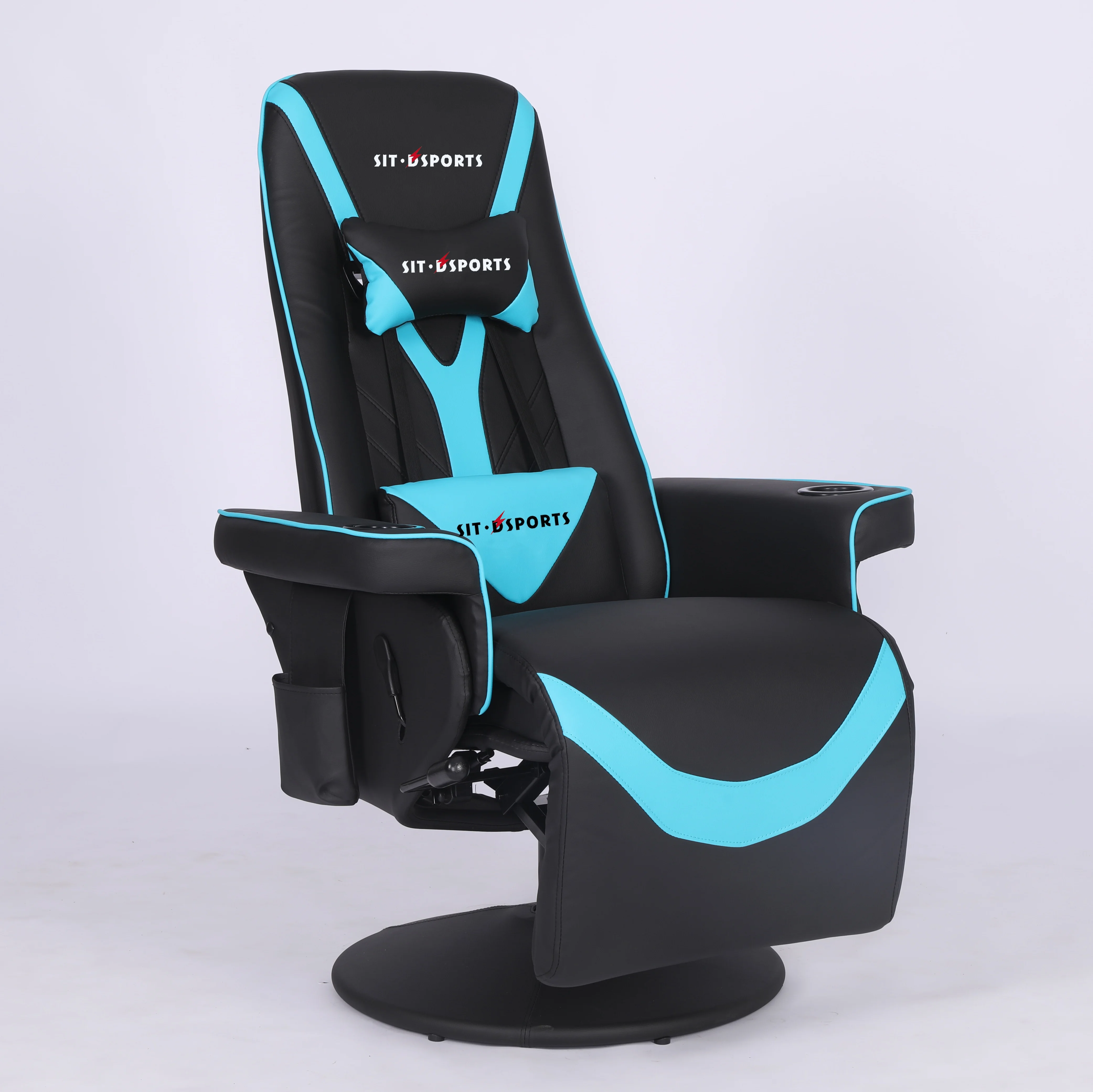 
Free Sample 2021 Anji NEW Factory Ergonomic Leather LED Light Foam Reclining Racing Massage Sillas Footrest Sofa Gaming Chair 