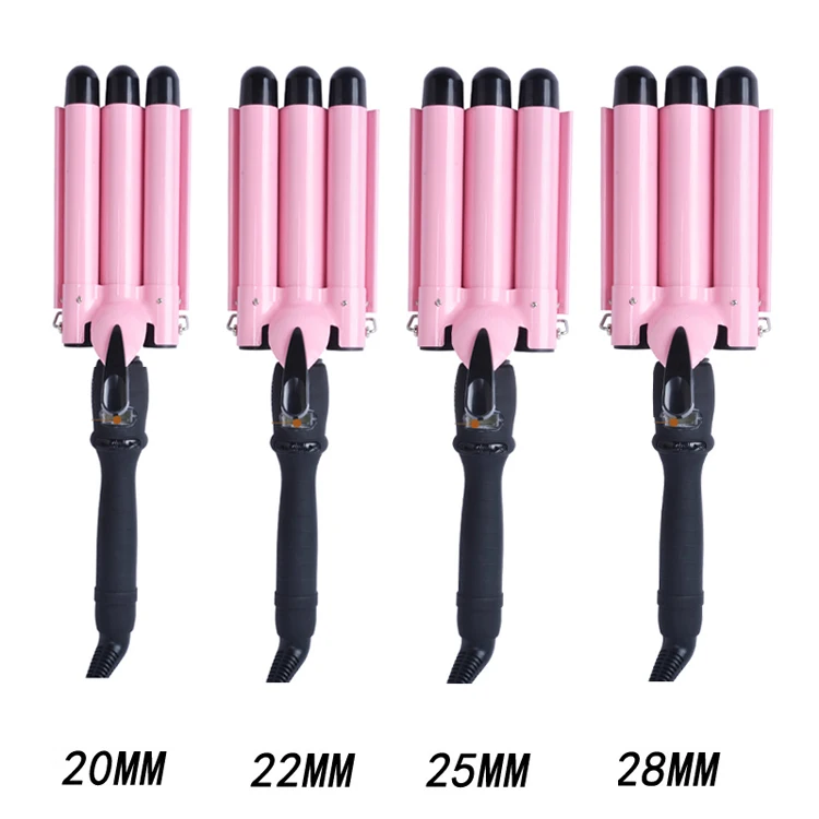 
Three Barrel Hair Curler With LCD Display Big Wavy Electric Hair Crimper 
