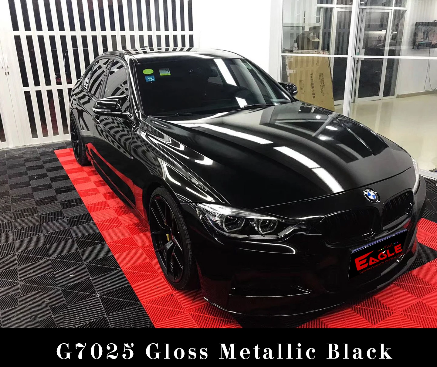 Бесплатный образец, оптовая продажа, блестящая виниловая пленка для автомобиля с металлическим блеском черного цвета