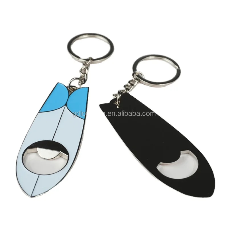 Promotional Beach Mini Shark Shape Bali Indonesia Souvenir Beer Bottle Opener Keyring Enamel Custom Metal Surftbard Keychains