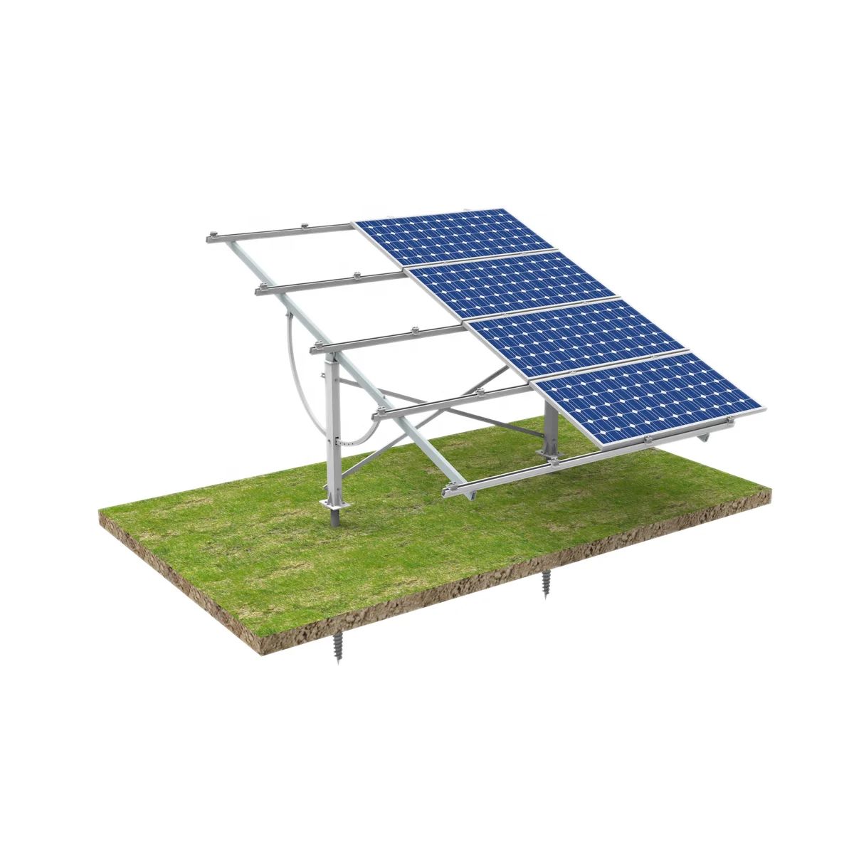 Solar Panel Ground Pole Mounting Aluminum Racking System Solar Panel Mounting Structure