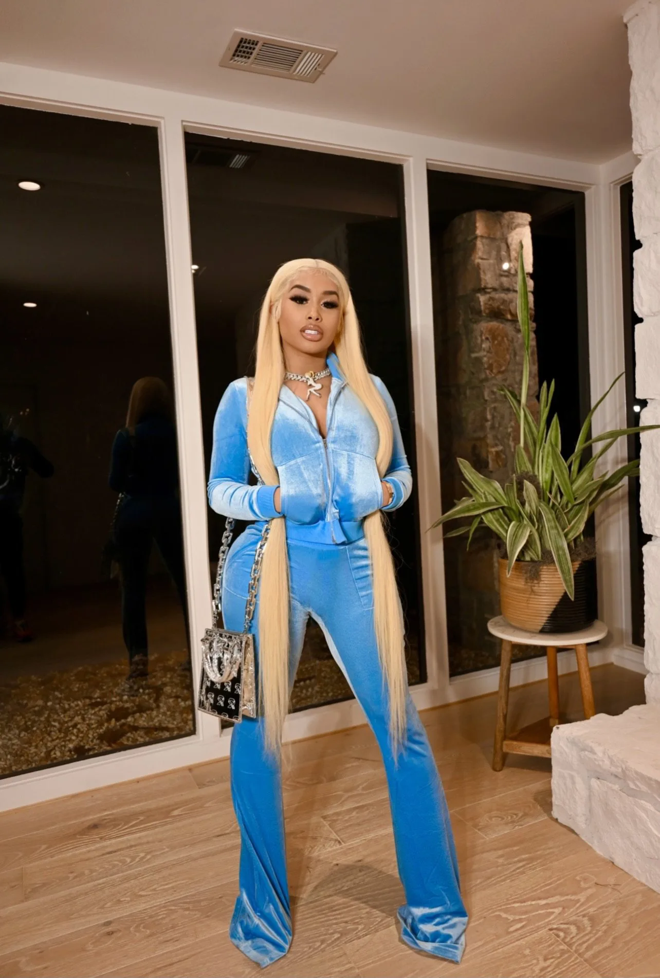 2021 Fall Winter Sweatsuit Two Pieces Set Zipper Top Drawstring Boot Cut Flare Pants Velvet Tracksuit For