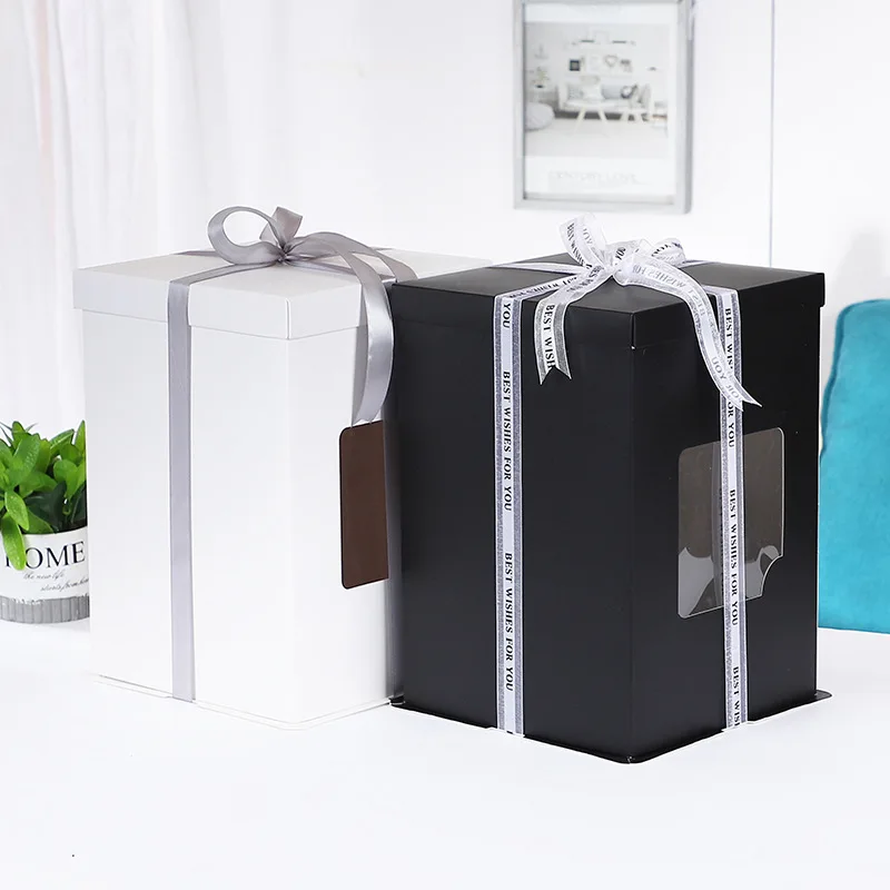 Wholesale high quality colorful paper cake box custom cake packaging with handle