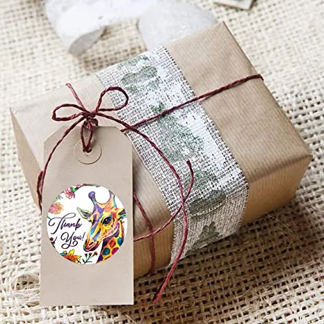 Wholesale Self Adhesive Round Waterproof Vinyl Label Custom size Kraft Paper Thank You Stickers With Logo