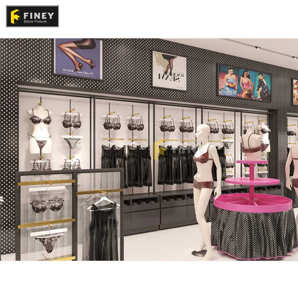 Customized Retail Women Underwear Shop Interior Layout Design Display Stand Store Design For Underwear And Bra display Rack