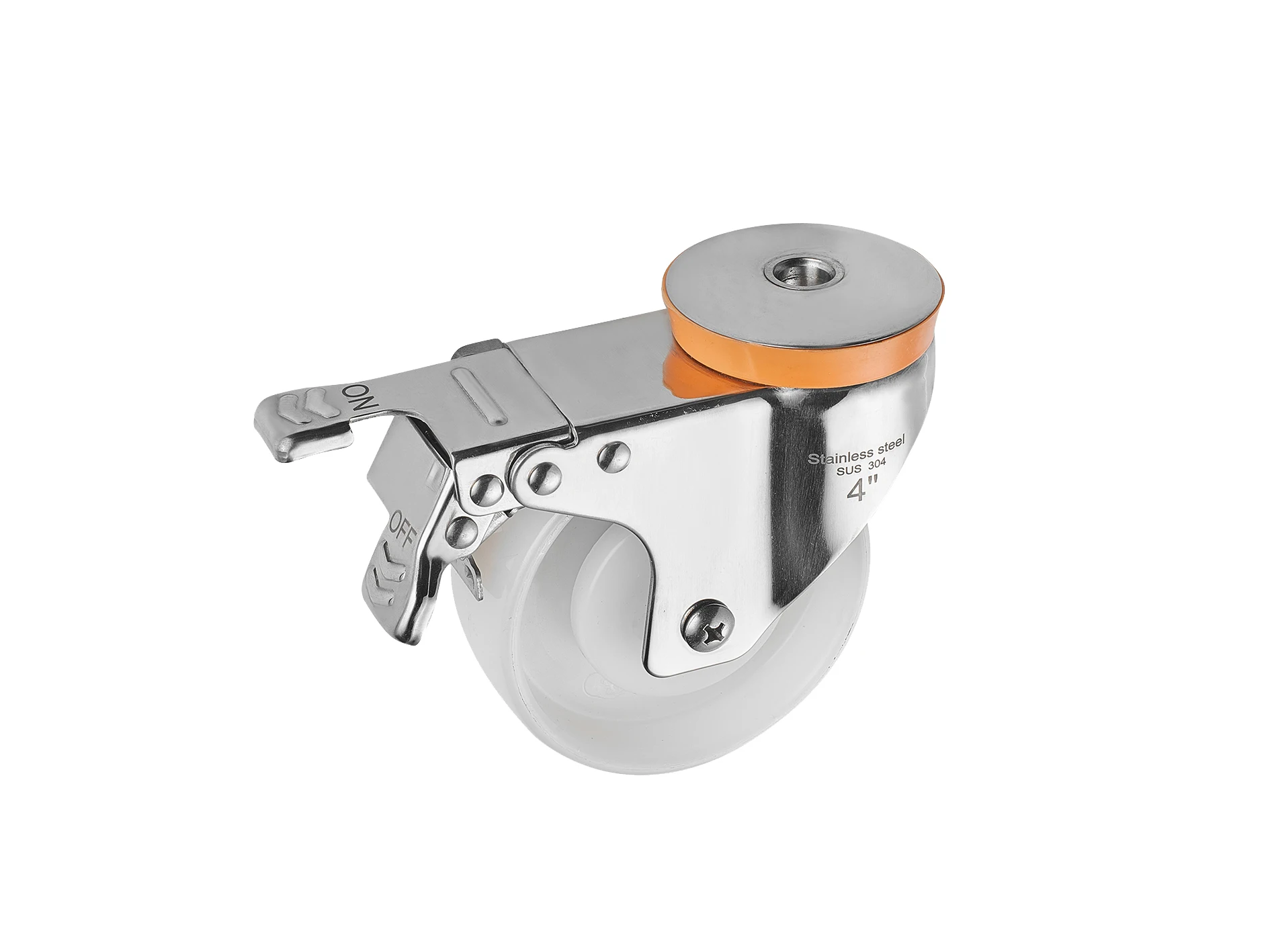 Factory wholesale trolley wheels pa material 4 inch swivel caster with brake