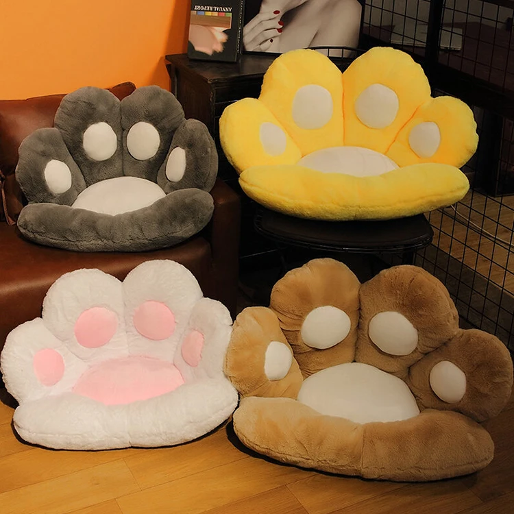 Office Sofa Back Pillow Embroidered Cat Paw Seat Cushion Pillow