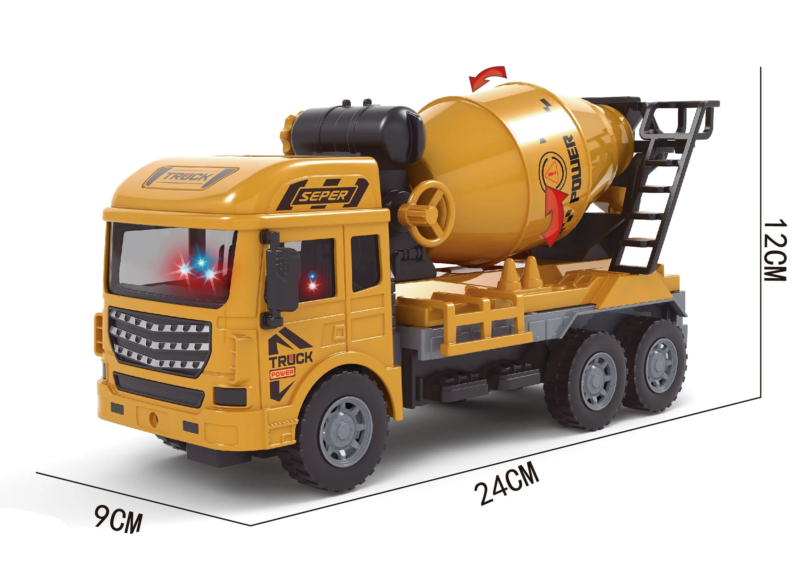 Engineering site model toys agitator truck four-way remote control engineering mixing heavy loader  seper truck