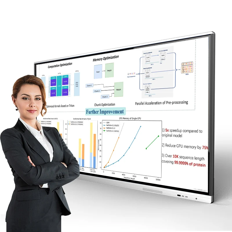 75 Inch 4K Full HD LCD Interactive smart board touch tv whiteboard