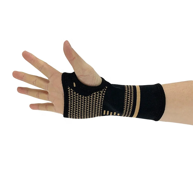 Professional Unisex Nylon Copper Wrist Brace for Sprains Copper Wrist Sleeve Wristband