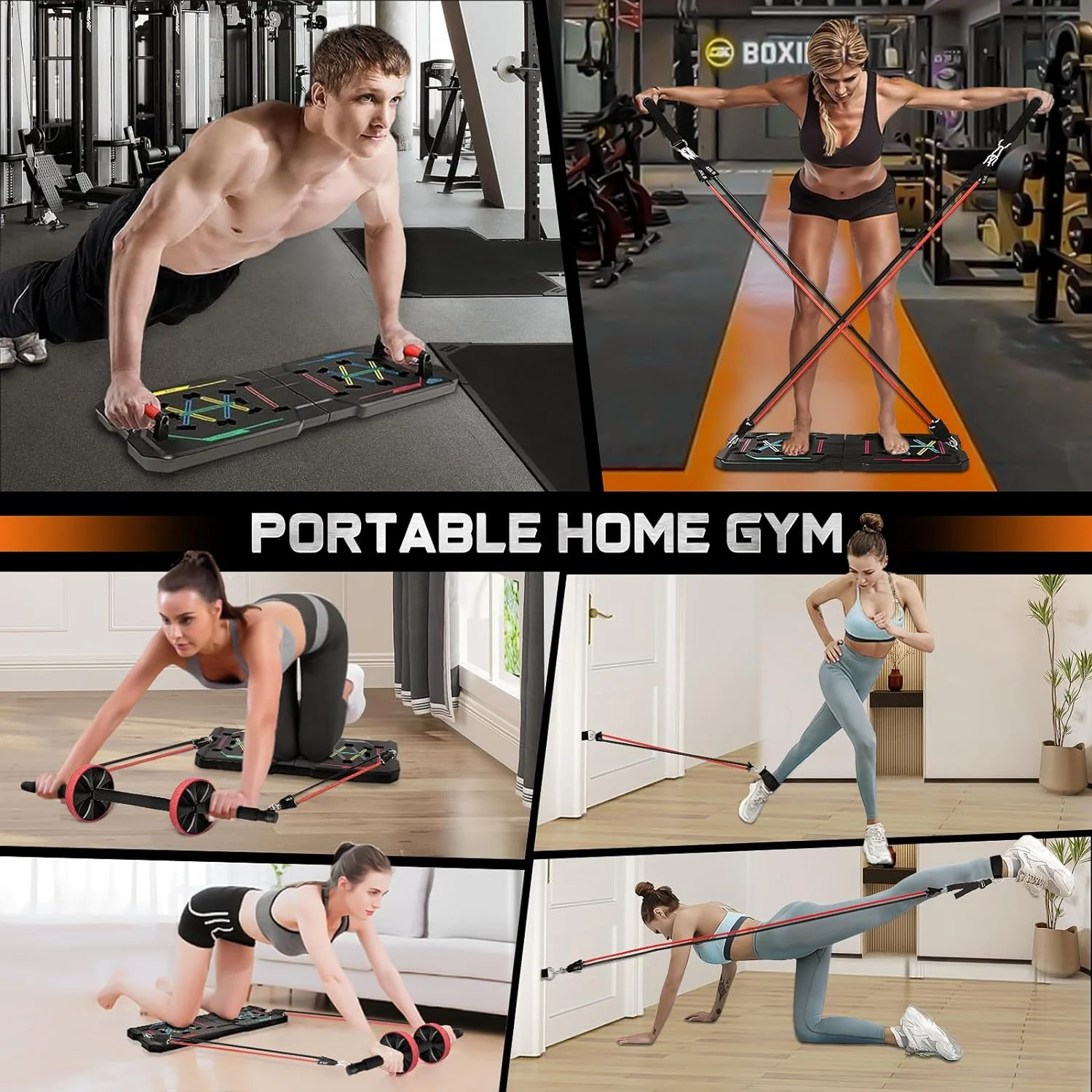 Folding Push Up Board, Portable Push Up Board Fitness Board for home Gym For Men & Women