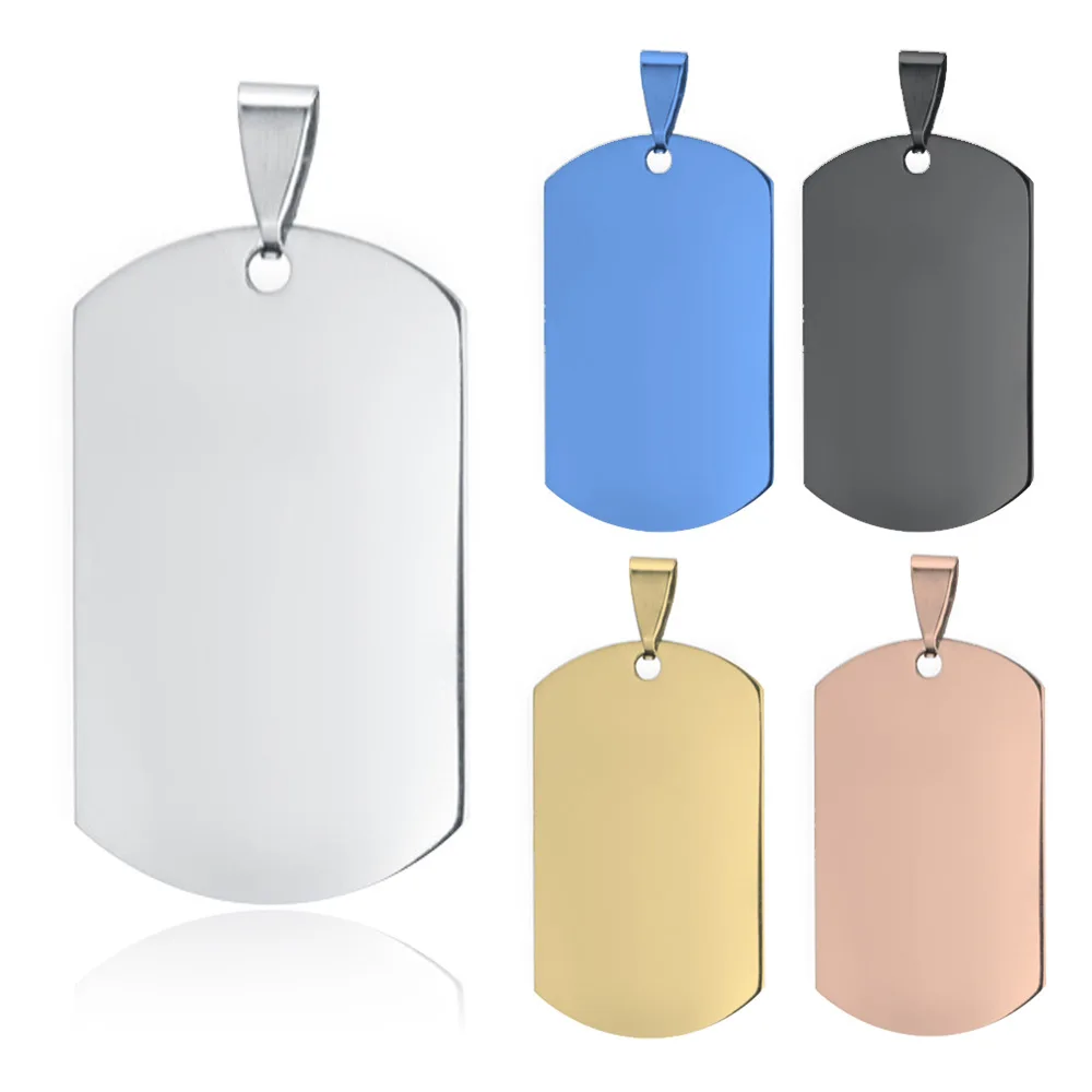 Titanium steel dog tag pendant European and American explosive mirror  tag necklace