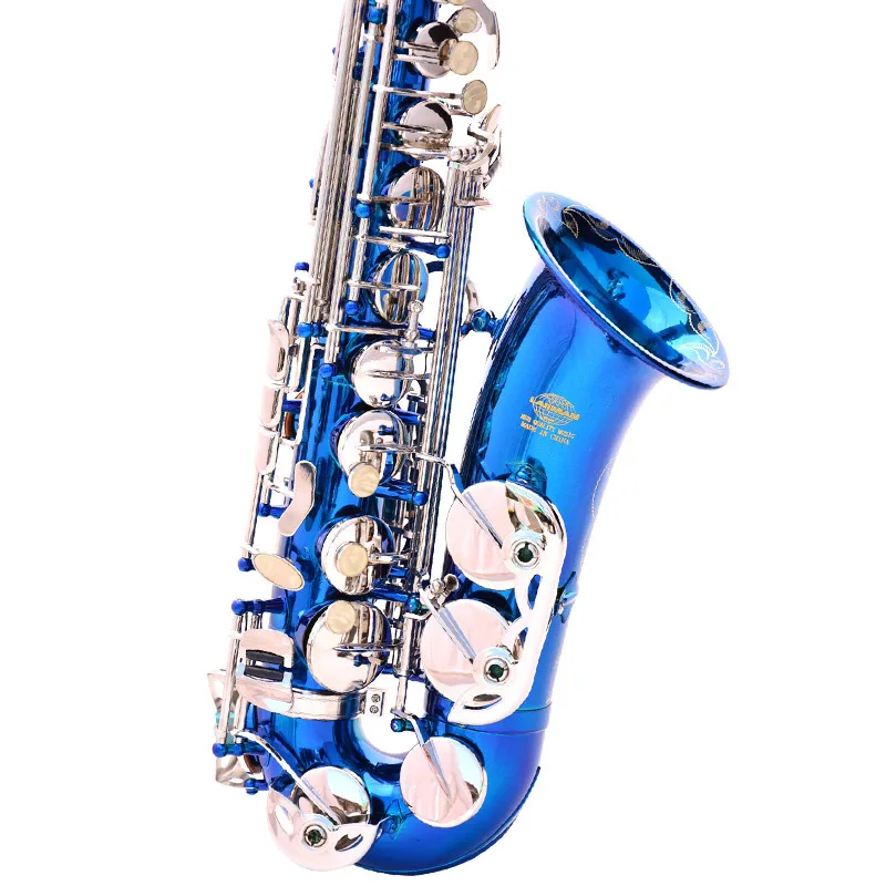 
Minsine Blue Of Silver With Nickel Plated Brass Alto Instrument Accessories Professional Eb OEM China Sax Saxophone Alto 