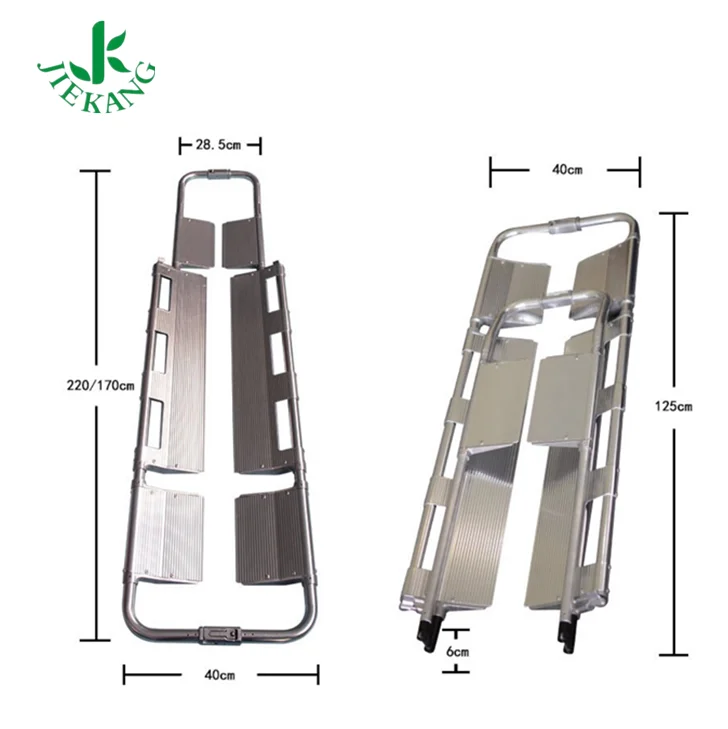 Wholesale Different Sizes Aluminum Alloy Detachable Hospital Rescue Folding Scoop Stretcher