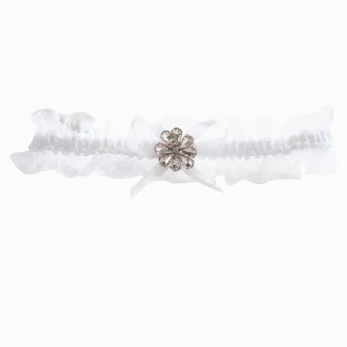 MULHERELFO Sexy Lace Flower Crystal Rhinestones Wedding Garter Belt Bridal Thigh Leg Garter