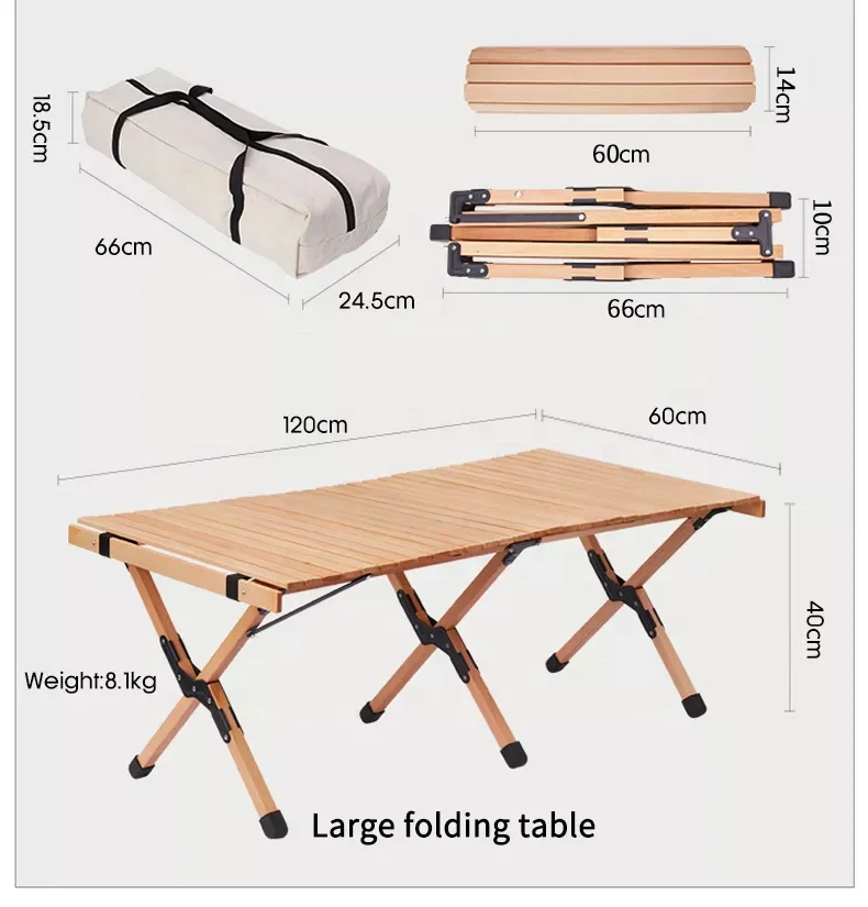 Outdoor Picnic Folding Camping Table Card Table Adjustable Height outdoor Grill table