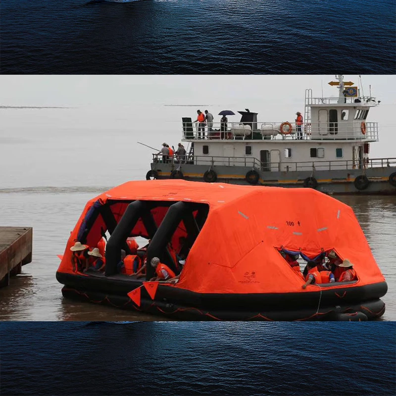 Marine Safety And Life-saving Equipment Inflatable Self-righting Life Raft On Board