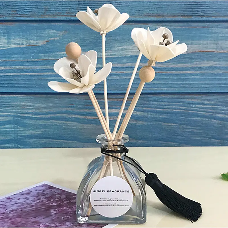 Avertan frost empty round square 120ml glass aroma reed diffuser bottle with wick aromatherapy