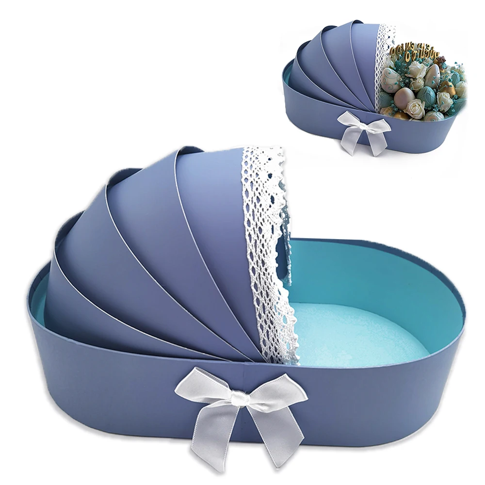 Flower Floral Sweet Strawberry Arrangement Gift Box BABY Shower Bed Crib Cot Shape Cardboard Basket