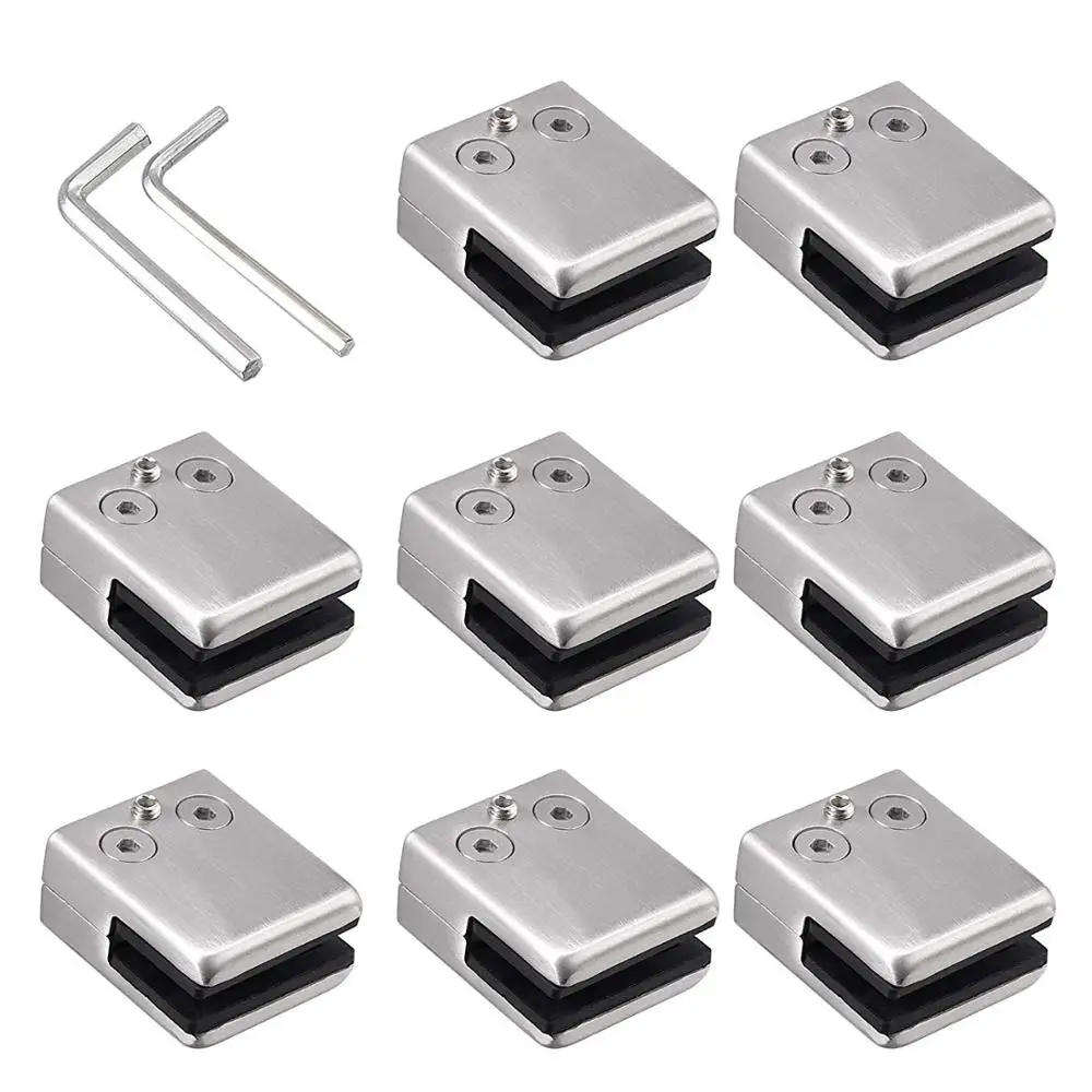 Hot Stainless Steel Handrail Joint Glass Clamp Radius Base Handrail Railing Connector Bathroom Shower Glass Clip