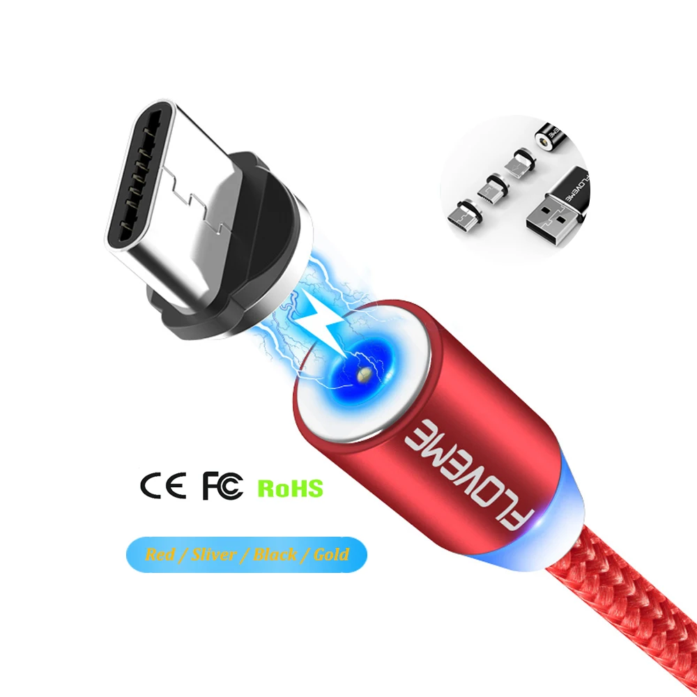  Лидер продаж на Amazon сертификация CE FCC RoHS FLOVEME 1 м кабели Micro USB для мобильных телефонов Магнитный зарядный кабель IOS принимаем