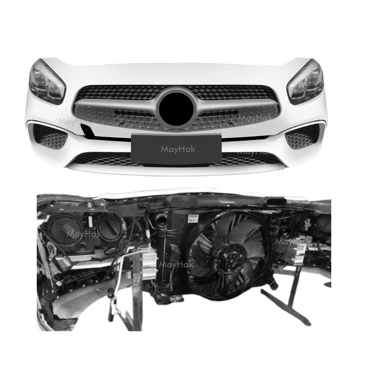 Factory Direct upgraded Car Front Bumper Body Kit For Mercedes Benz AMGSL63 SL500 w231 Cooling Fan Fender Skirts auto parts