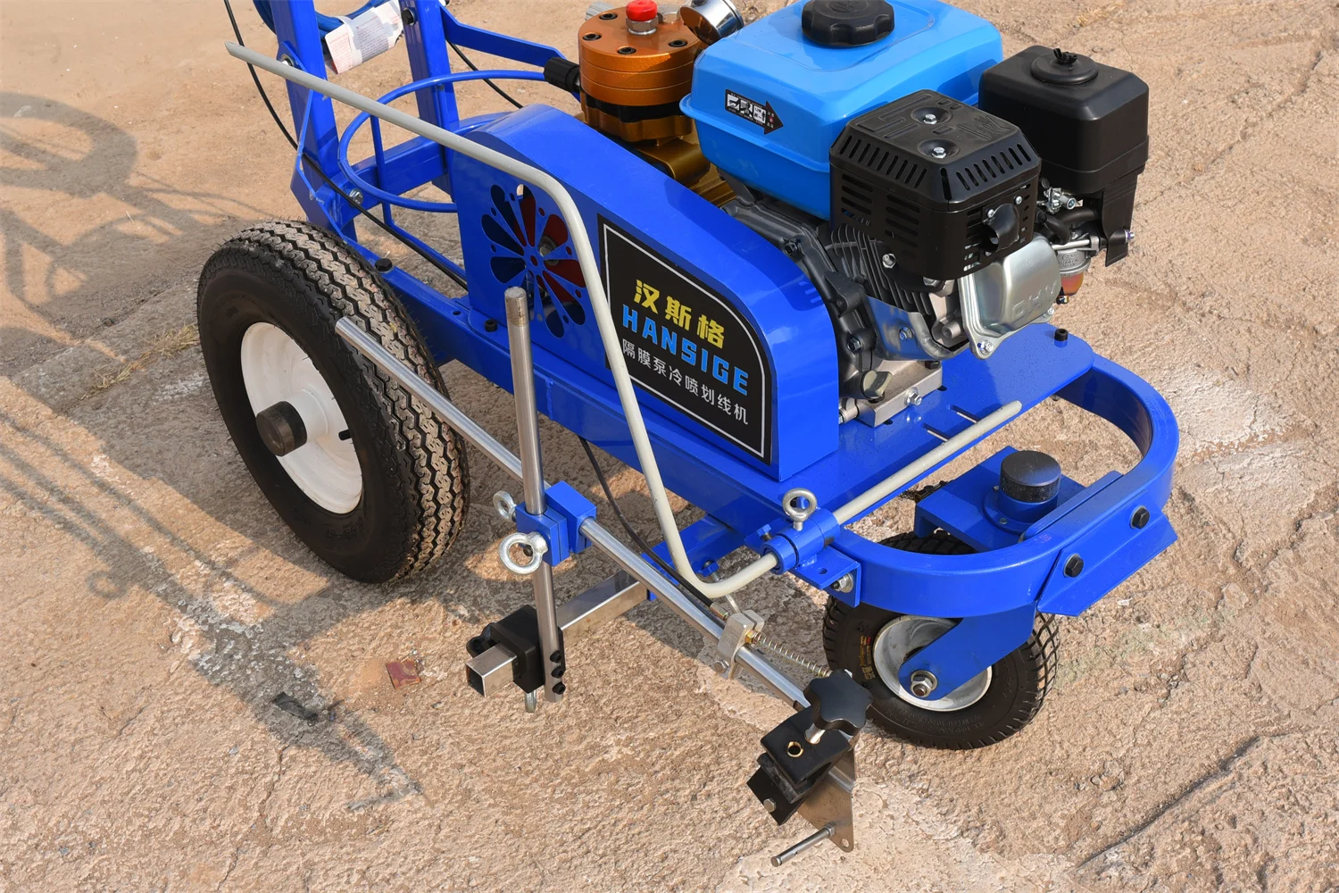 Plastic runway lineation equipment cold spray road marking machine hand push spray line machinery