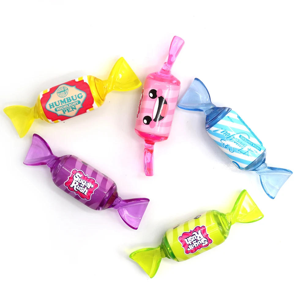 manufacture novelty cute custom colorful candy highlighter pen