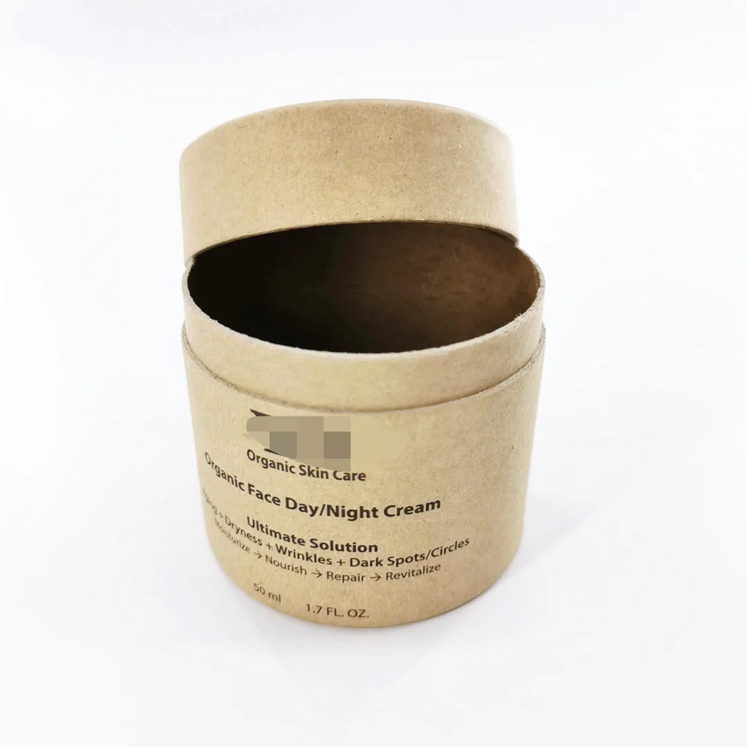 Custom logo wholesale biodegradable paper container body cream jar cosmetic compact