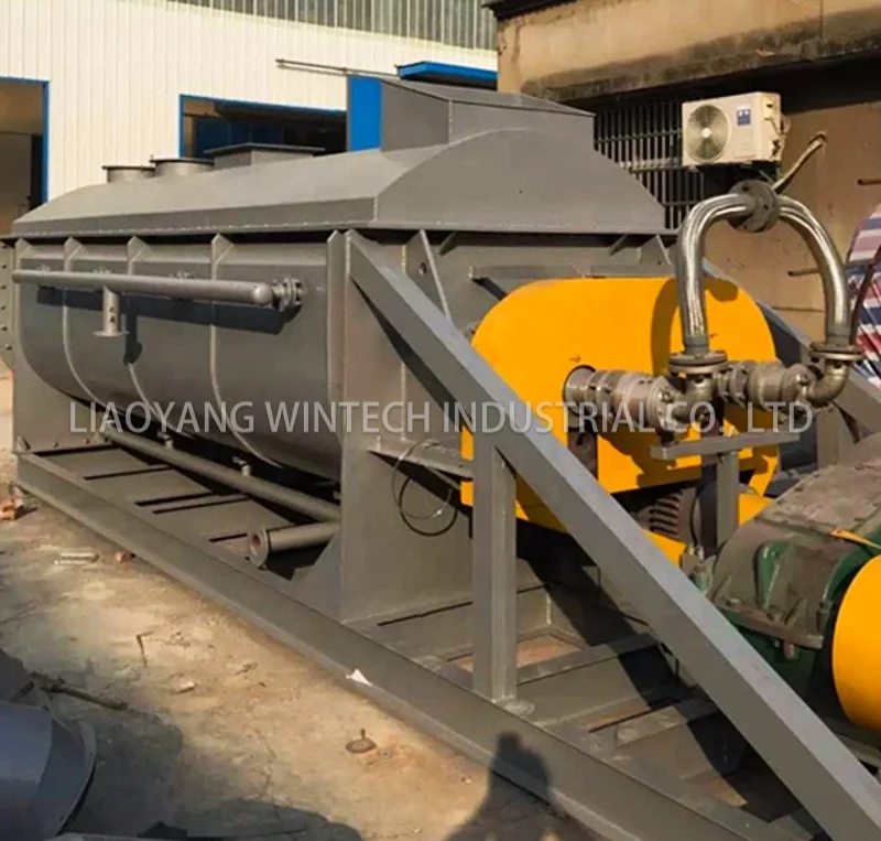Industrial small scale horizontal sludge drying machine hollow blade sludge paddle dryer