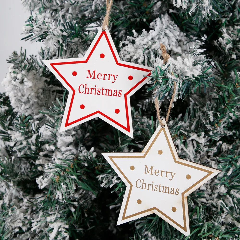 Xmas Wooden Tree Hanging Star board decorations DIY crafts supplies christmas