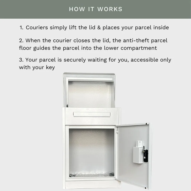 Lockable Anti-Theft Steel Parcel Drop Box Weather Resistant for Porch Fence for Mail and Letters for Post Delivery