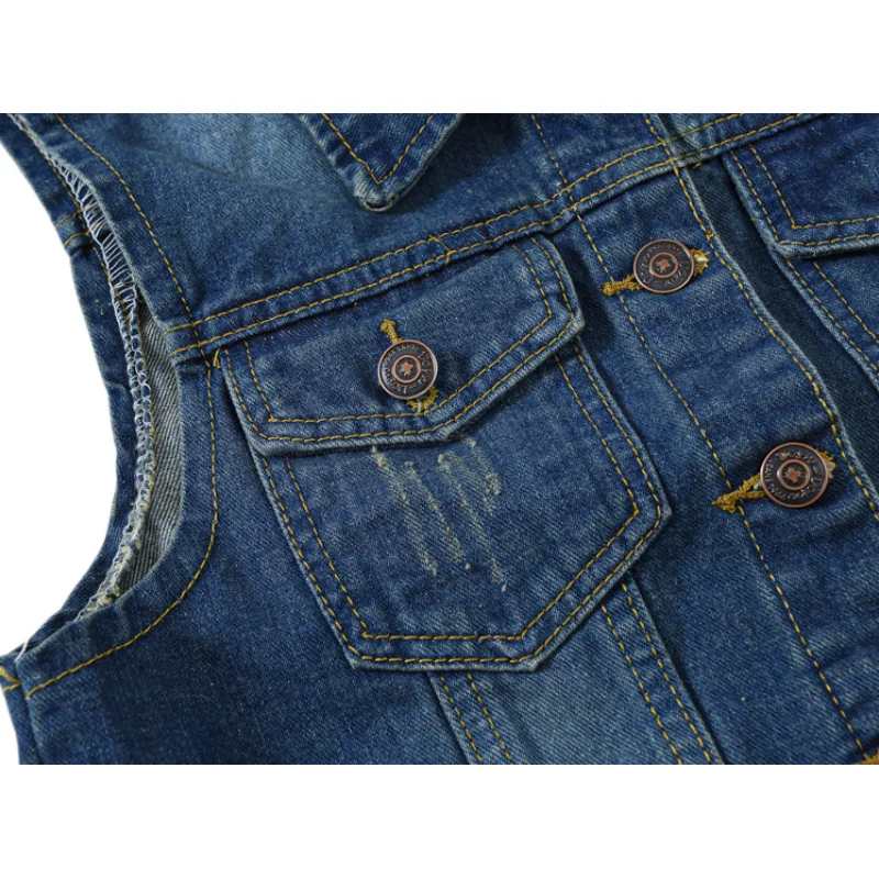 Wholesale New Denim Jacket for Women Plus Size Short Custom Fashionable Puffer Sleeveless Jacket Womens