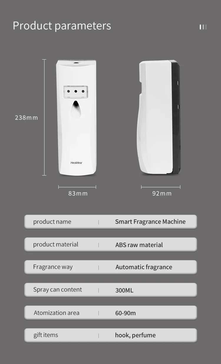 Heaidea bathroom toilet wall mounted remote control smart perfume dispenser automatic air freshener dispenser