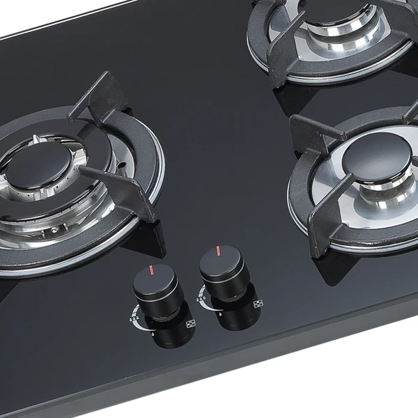 900MM tempered glass 5 head built in gas hobs estufas elegantes