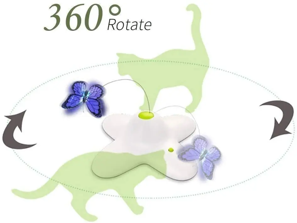 Wholesale Free Samples 360 Rotate Interactive Funny Cat Stick,Wholesale Cat Butterfly Toy
