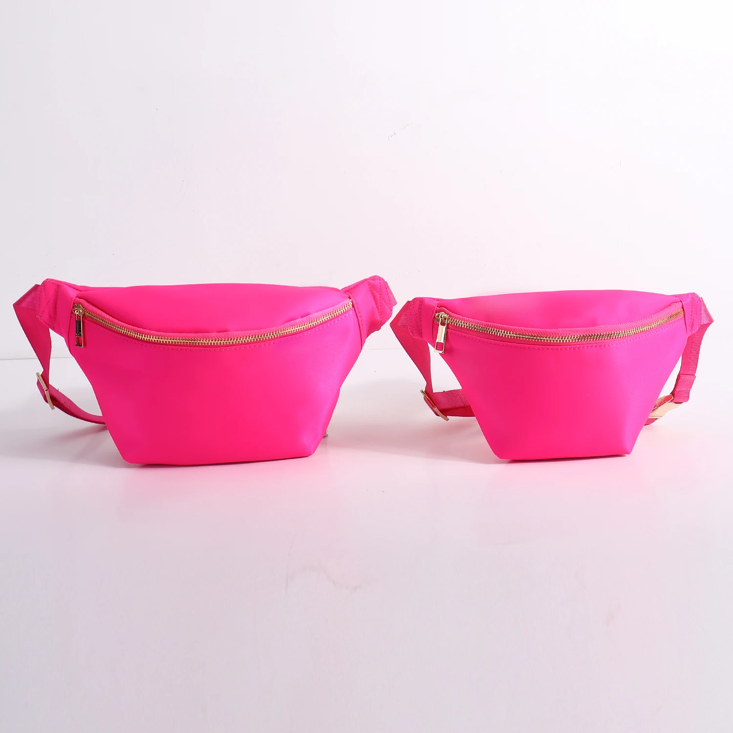 Keymay New RTS High Quality Sport Waist Bag Waterproof Nylon Crossbody Bag Travel Fanny Pack Women Jumbo Hot Pink Fanny Pack