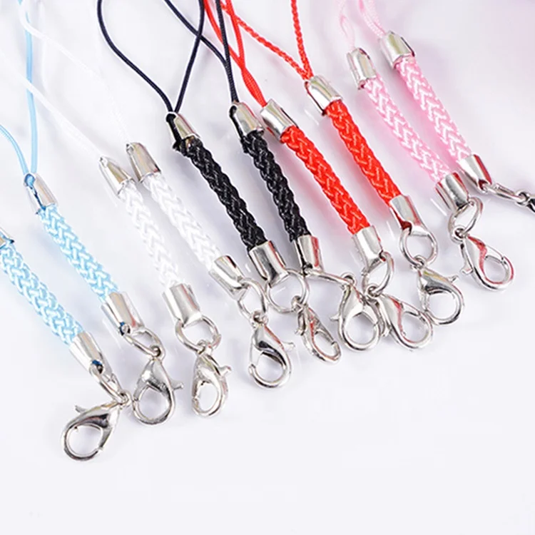 Universal hand polyester weave mobile phone strap braid case lanyard strap with lobster clasp