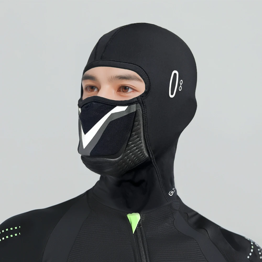 OEM high quality unisex black one hole winter hats ski mask custom logo riding balaclava