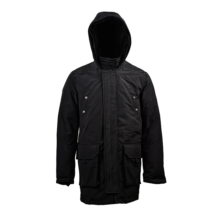 Wholesale Women's Winter Black Down Jackets Mid-Length Detachable Hood Goose Down Jacket